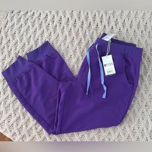 FIGS Digital Grape Jogger Pants with Light Blue Drawstring